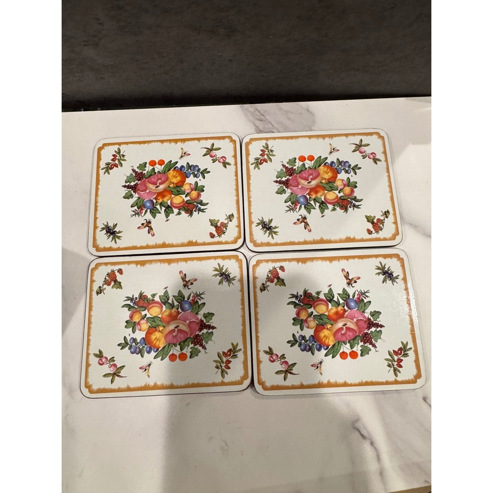 Lady Clare Duke of Gloucester Coasters Set of 4 Mottahedeh Williamsburg Fruit